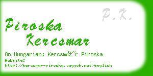 piroska kercsmar business card